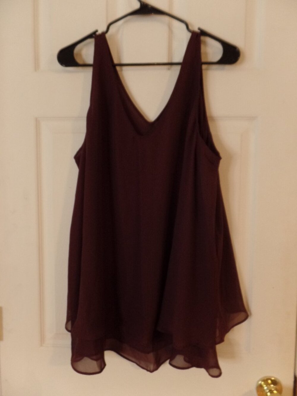 Lane Bryant 18 18W Double Layer Chiffon Swing Camisole Shell Sleeveless Tank Top